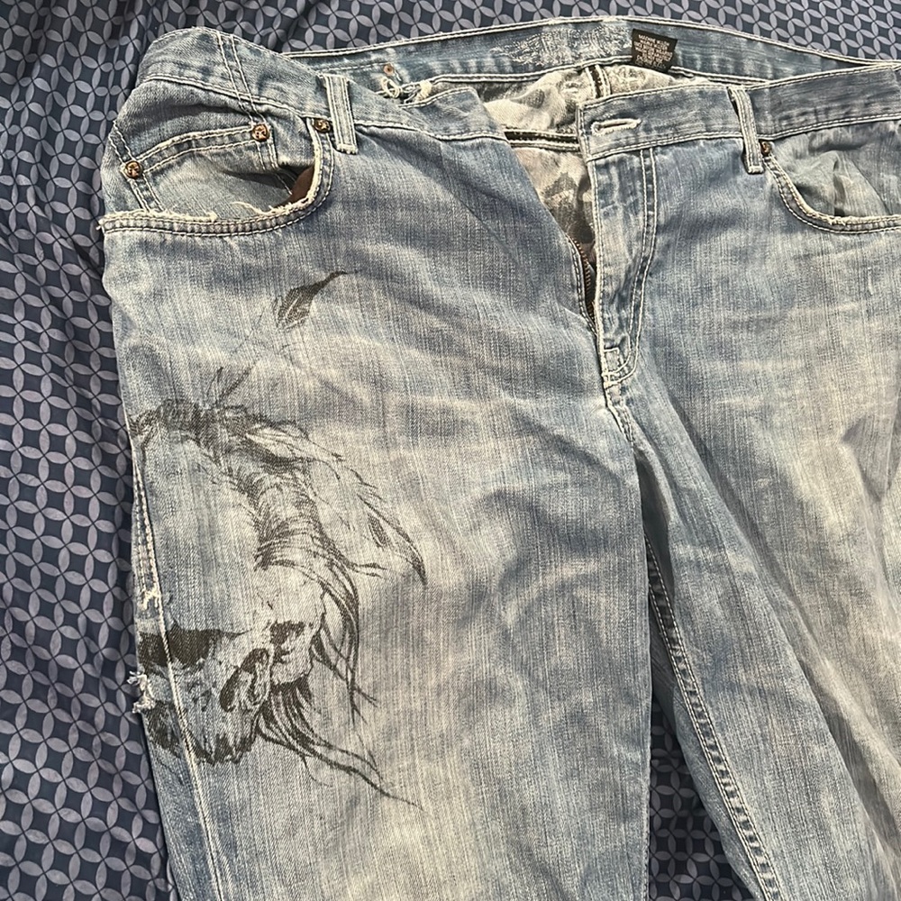 Affliction denim killers broken in worn to death
